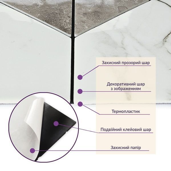 Самоклеящаяся PET мозаика 300х300х4мм SW-00002445 991944171 фото