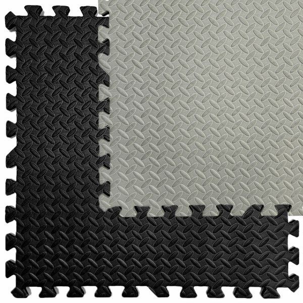 Підлогове двостороннє покриття GREY та BLACK 60*60cm*2cm (D) SW-00001843 991943846 фото